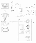 Controls Electric Starter Flywheel Diagram and Parts List for 446977-0385-E1  Briggs and Stratton Engine